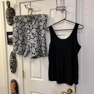 Terra & Sky 3X shorts, black tank 2x.  Both nwot